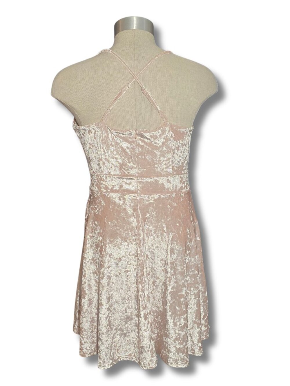 R.Vivimos NWT Women's Crushed Velvet Spaghetti Straps V Neck Club Party Pleated - Picture 4 of 9